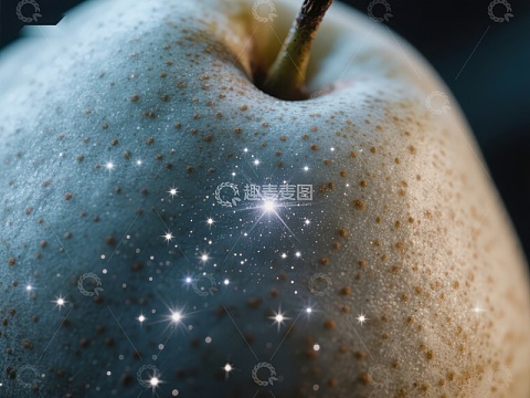 星光点缀的梨子特写
