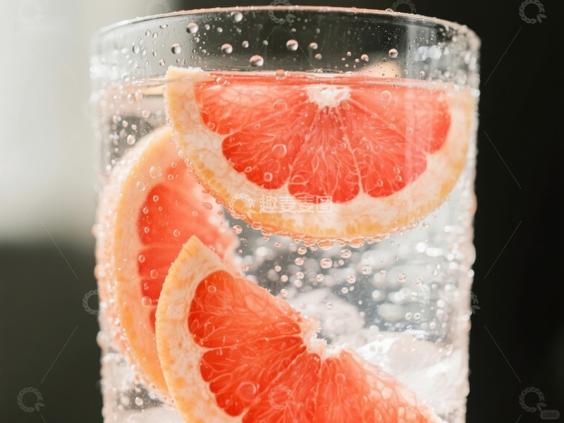 高清大图下载【趣麦麦图】葡萄柚片泡在气泡水中