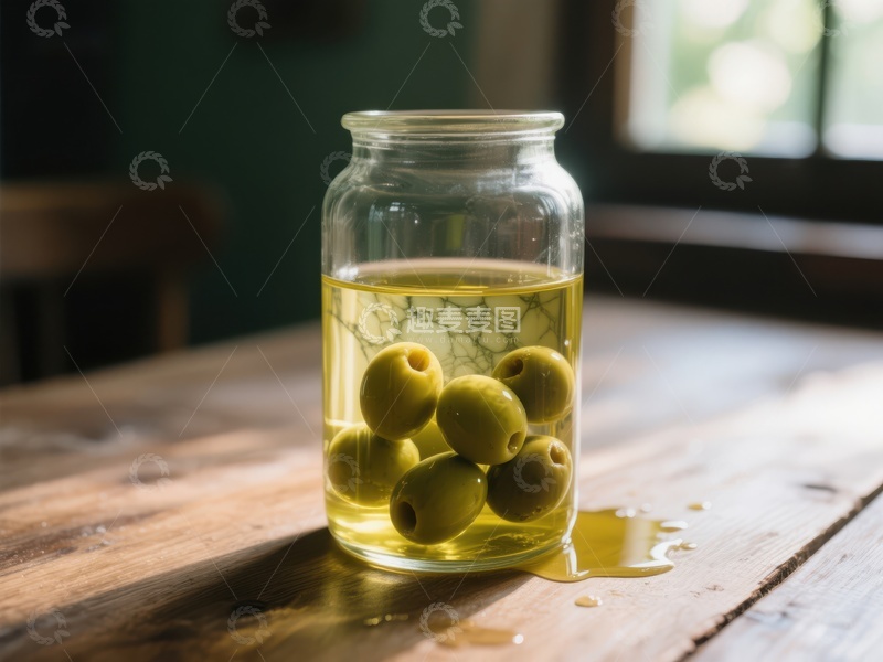 高清大图下载【趣麦麦图】橄榄浸油玻璃罐