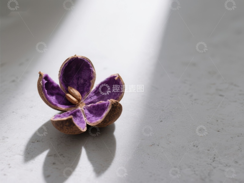 高清大图下载【趣麦麦图】紫色花瓣状果实特写