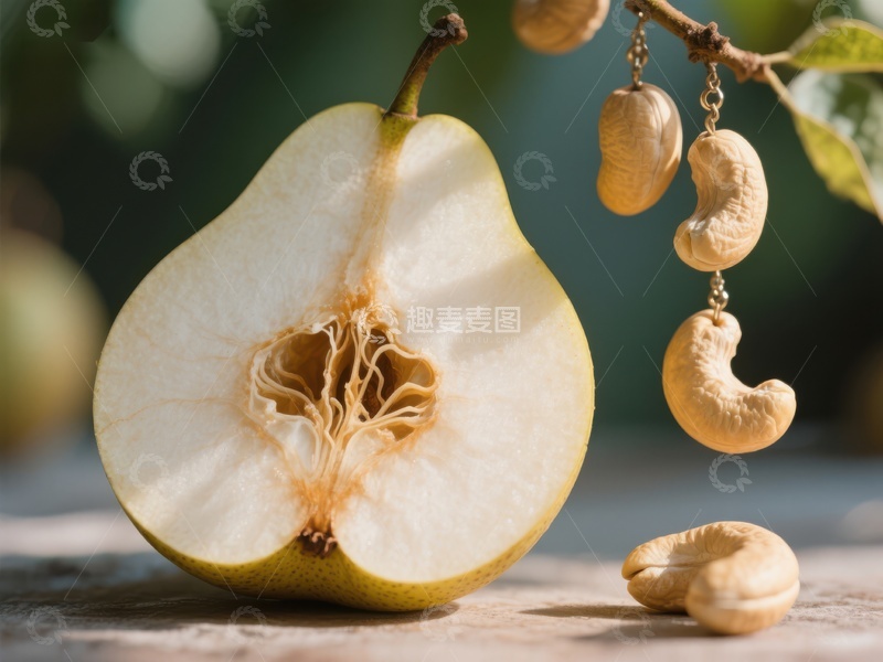 高清大图下载【趣麦麦图】梨与腰果的自然组合