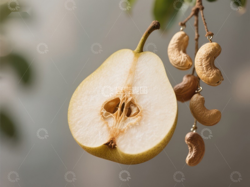 高清大图下载【趣麦麦图】梨与腰果的自然组合