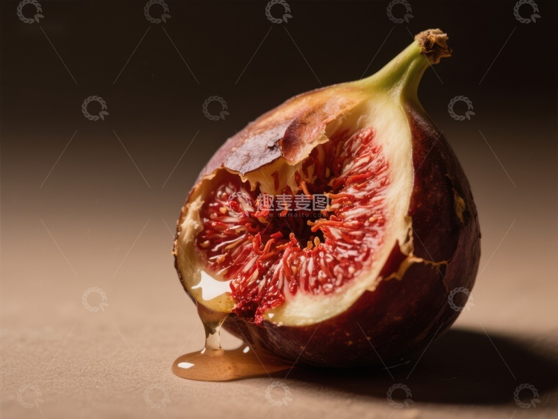 高清大图下载【趣麦麦图】切开的无花果，汁液滴落