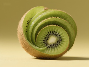 螺旋切片的奇异果特写