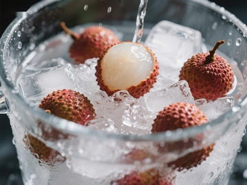 冰镇荔枝清凉解暑
