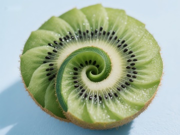 螺旋切片的奇异果特写