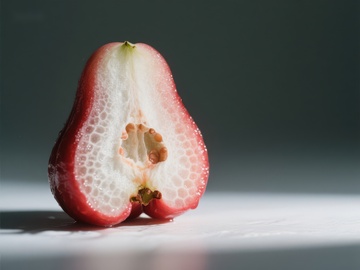 切开的莲雾果实特写