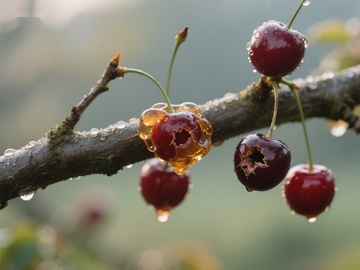 枝头樱桃，晶莹剔透