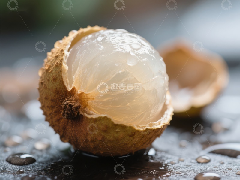 高清大图下载【趣麦麦图】新鲜荔枝剥开展示果肉