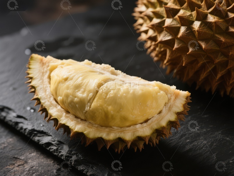 高清大图下载【趣麦麦图】新鲜榴莲切开展示