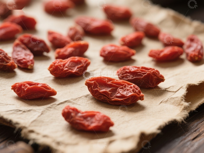 高清大图下载【趣麦麦图】干制枸杞散落于纸张之上