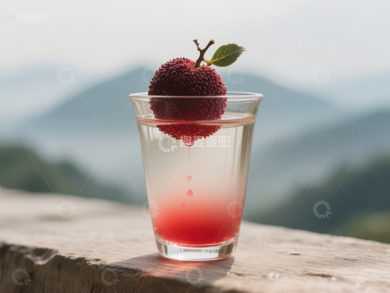 高清大图下载【趣麦麦图】山间荔枝饮品，清新自然