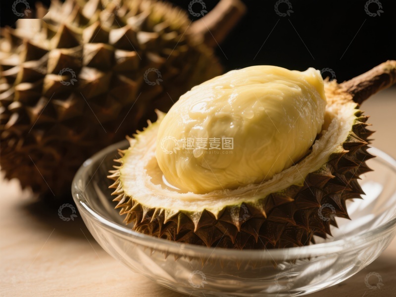 高清大图下载【趣麦麦图】新鲜榴莲果肉特写