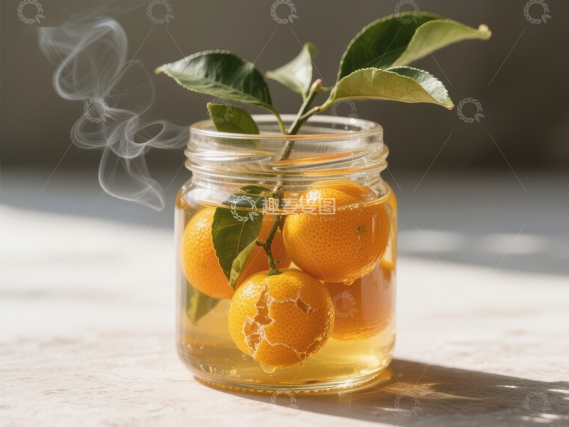 高清大图下载【趣麦麦图】柑橘浸酒，蒸汽袅袅