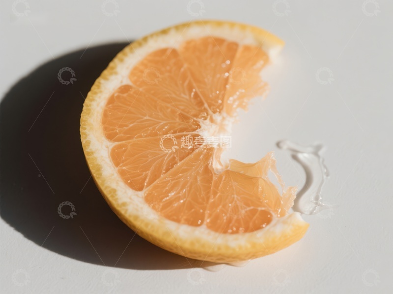 高清大图下载【趣麦麦图】新鲜橙子切片，汁液四溢