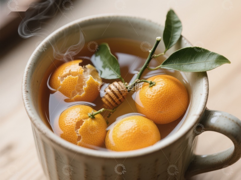 高清大图下载【趣麦麦图】热橙茶杯中的温馨时光
