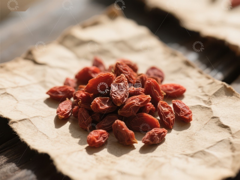 高清大图下载【趣麦麦图】干果堆放在旧纸上的特写