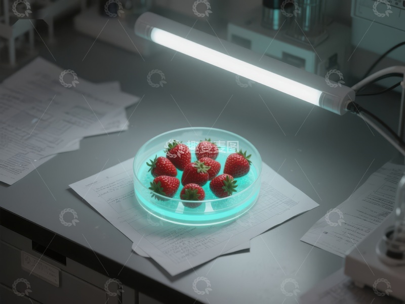 高清大图下载【趣麦麦图】实验室中的发光草莓培养皿