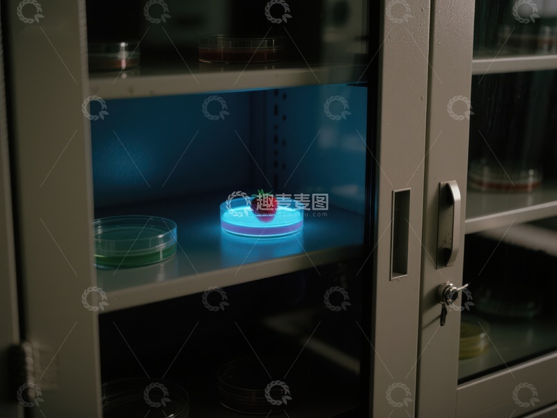 高清大图下载【趣麦麦图】实验室柜中的发光培养皿