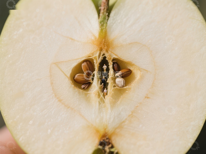 高清大图下载【趣麦麦图】切开的苹果内部特写