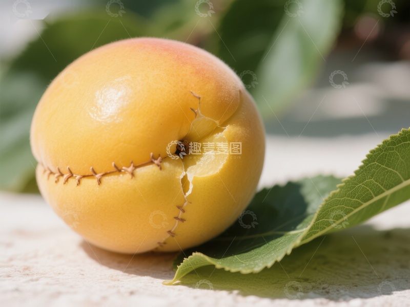 高清大图下载【趣麦麦图】缝合的杏子静物特写