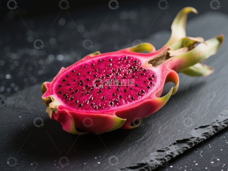 高清大图下载【趣麦麦图】切开的火龙果展示鲜艳果肉