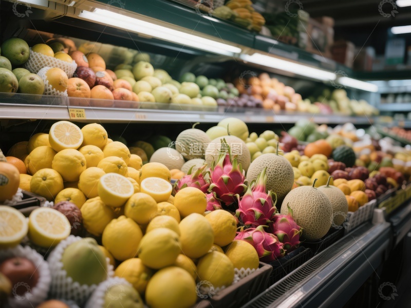 高清大图下载【趣麦麦图】超市水果区展示