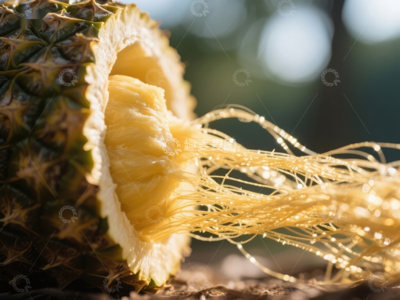 高清大图下载【趣麦麦图】菠萝切面，纤维细节特写