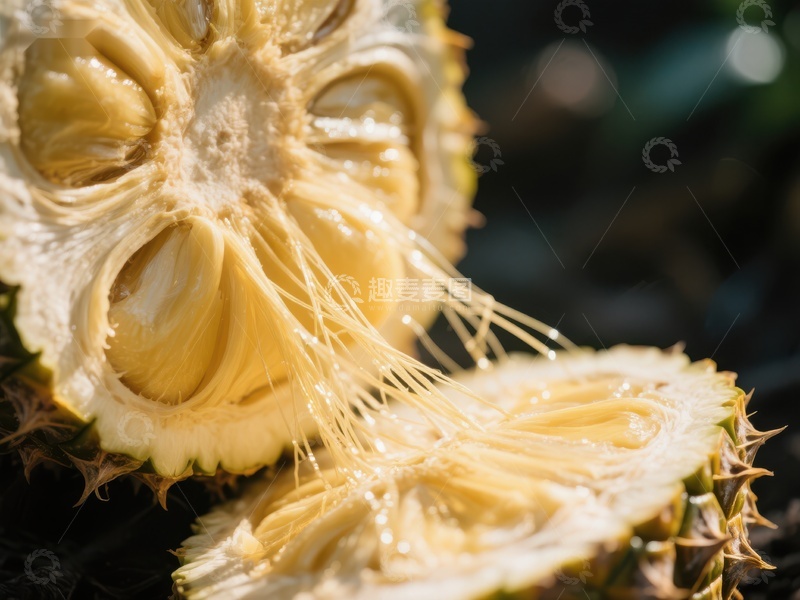 高清大图下载【趣麦麦图】新鲜榴莲果肉特写