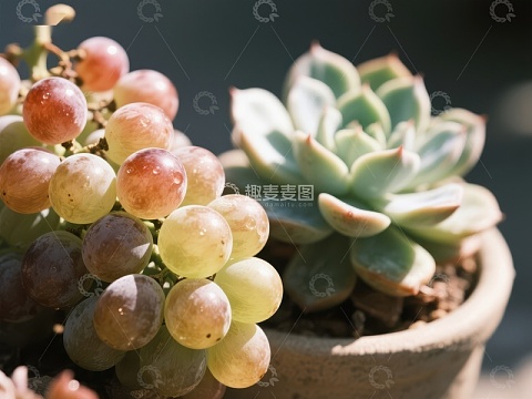 葡萄与多肉植物的和谐共生