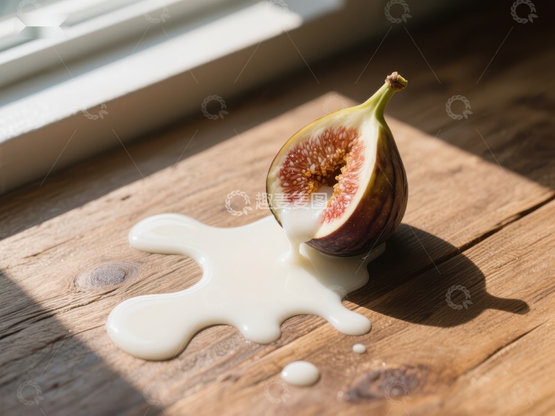 高清大图下载【趣麦麦图】切开的无花果与流淌的牛奶