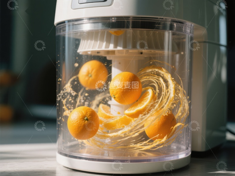高清大图下载【趣麦麦图】橙子在搅拌机中旋转
