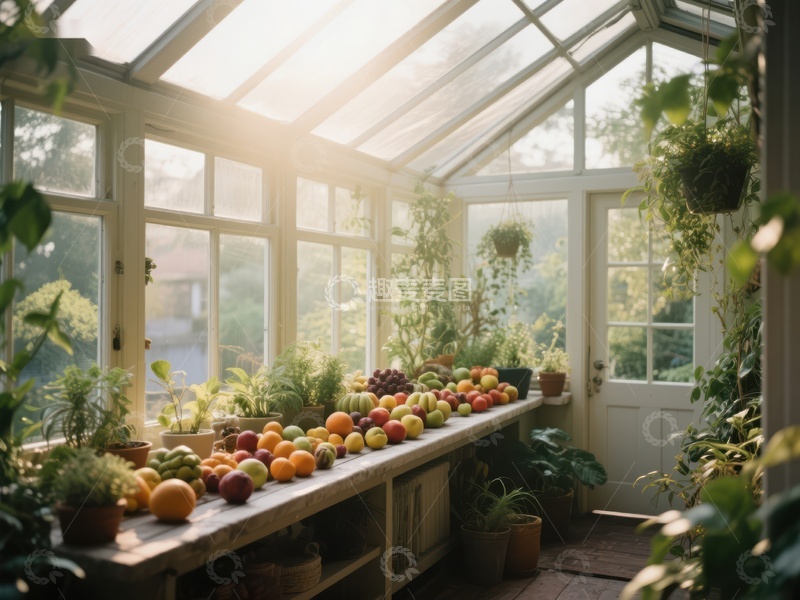 高清大图下载【趣麦麦图】温室内的丰收景象
