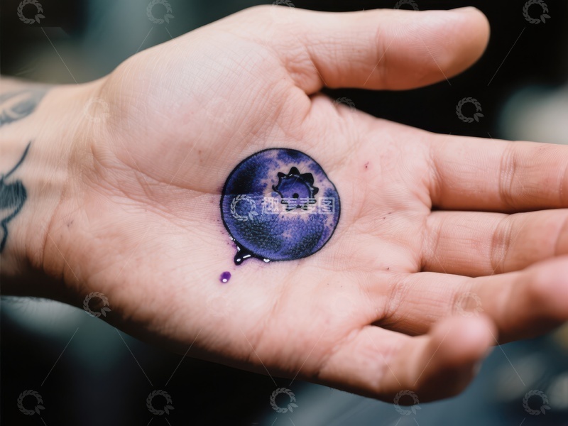 高清大图下载【趣麦麦图】手心中的紫色圆形图案