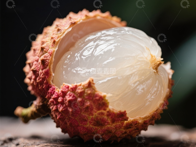 高清大图下载【趣麦麦图】新鲜荔枝剖开展示果肉