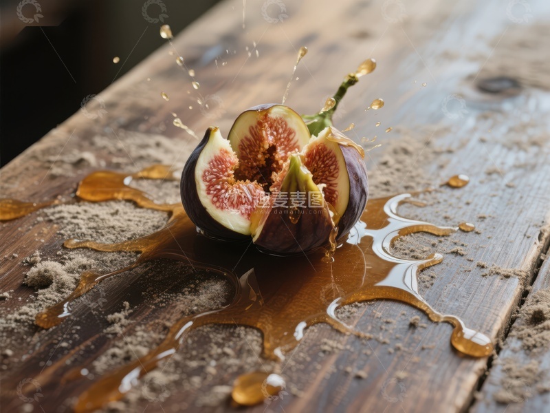 高清大图下载【趣麦麦图】切开的无花果汁液四溅