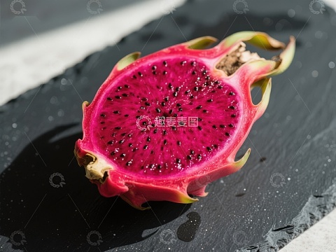 切开的火龙果展示鲜艳果肉