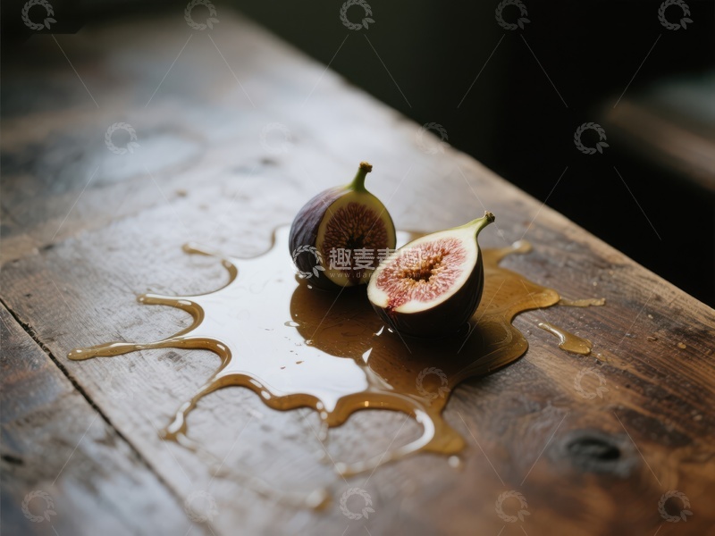 高清大图下载【趣麦麦图】切开的无花果与流淌的汁液