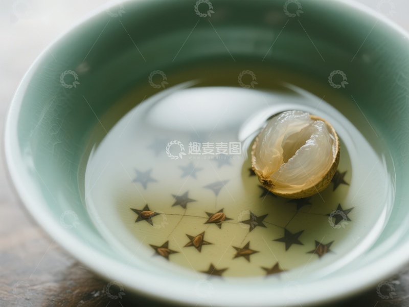 高清大图下载【趣麦麦图】-碗中泡着的龙眼与星形图案