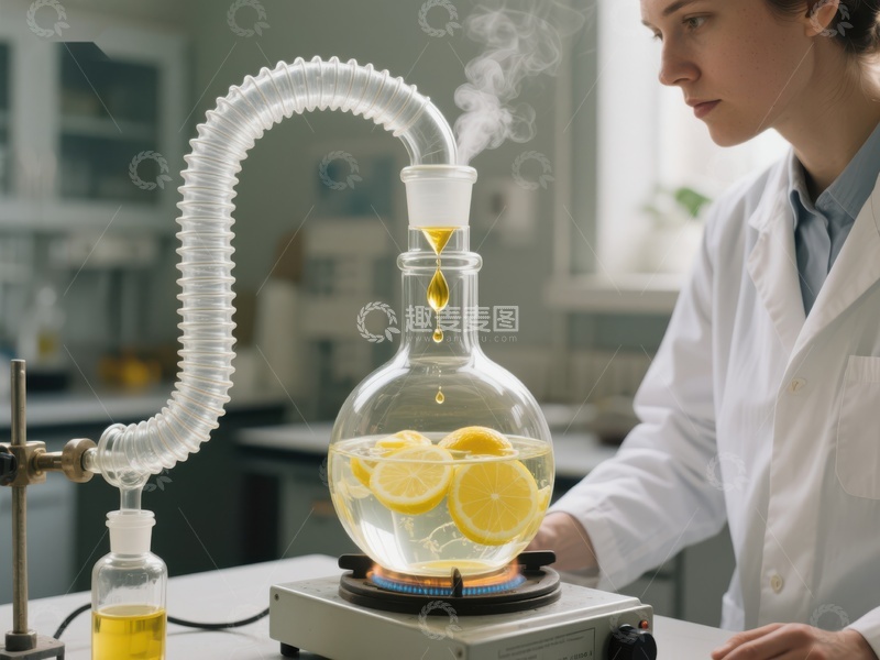 高清大图下载【趣麦麦图】实验室中柠檬精油提取实验