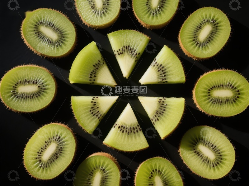 高清大图下载【趣麦麦图】切片猕猴桃的几何排列