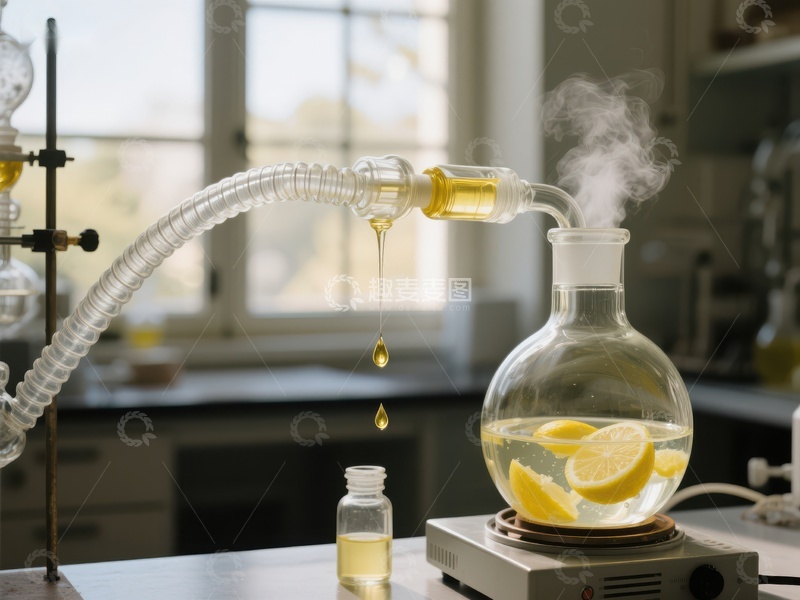 高清大图下载【趣麦麦图】实验室中柠檬精油的蒸馏过程