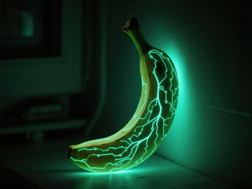 发光电路香蕉的科技艺术