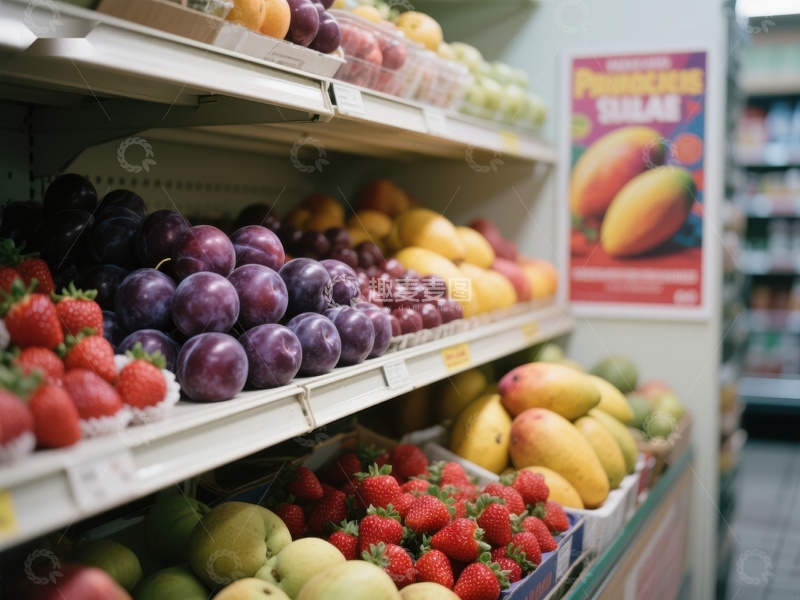 高清大图下载【趣麦麦图】超市水果区陈列展示