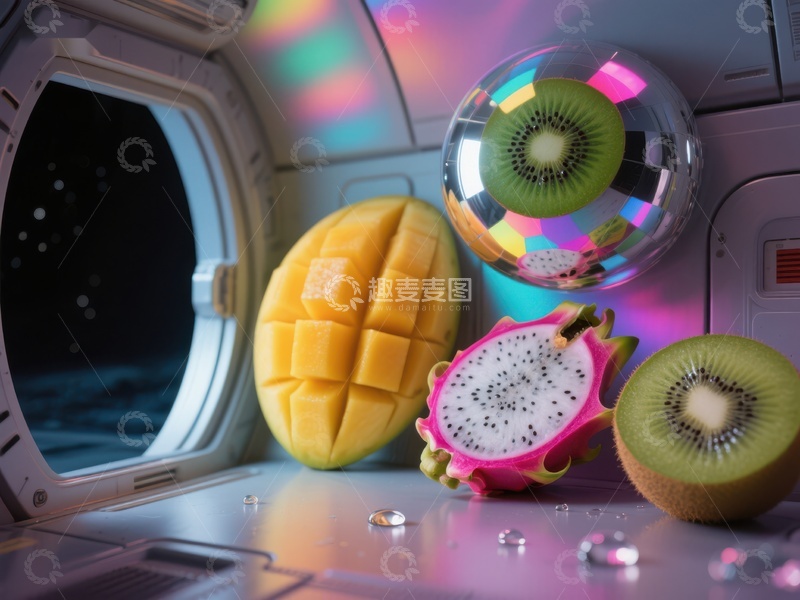 高清大图下载【趣麦麦图】太空舱内的奇异水果展示