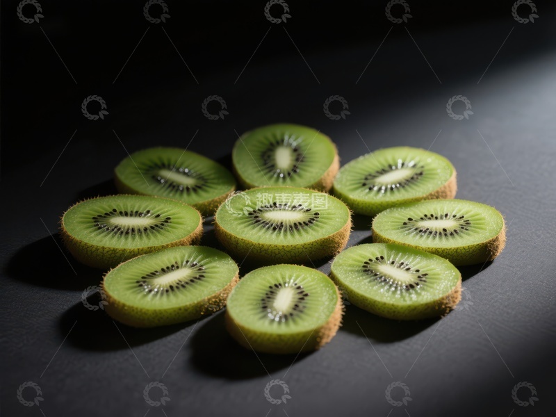 高清大图下载【趣麦麦图】新鲜切片猕猴桃排列展示