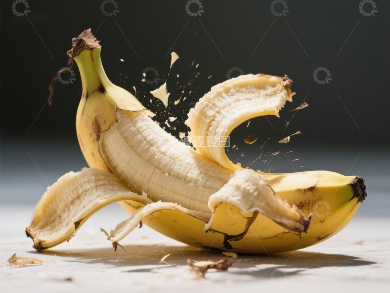 高清大图下载【趣麦麦图】剥开的香蕉瞬间飞溅
