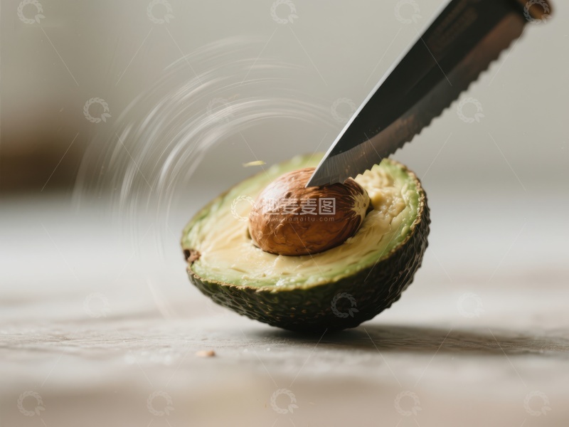 高清大图下载【趣麦麦图】刀切牛油果，瞬间动感