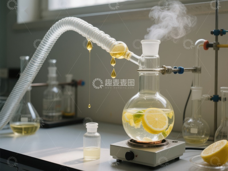 高清大图下载【趣麦麦图】实验室中柠檬精油的蒸馏过程