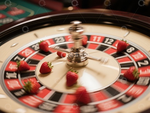 草莓点缀的旋转赌盘
